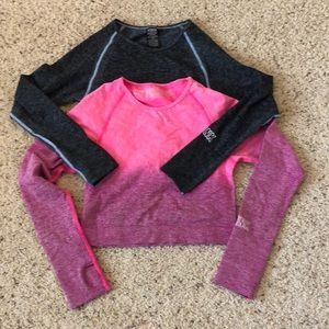 Bundle of 2 PINK seamless athletic tops